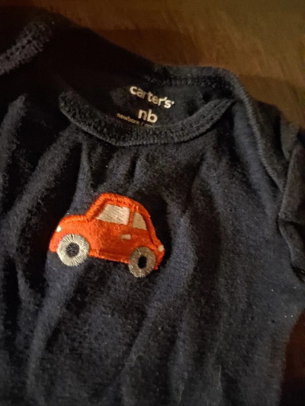 Carter's Navy One-Piece Bodysuit with Red Car Applique